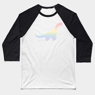 Rainbow Pastel Gradient Dinosaur (White Background) Baseball T-Shirt